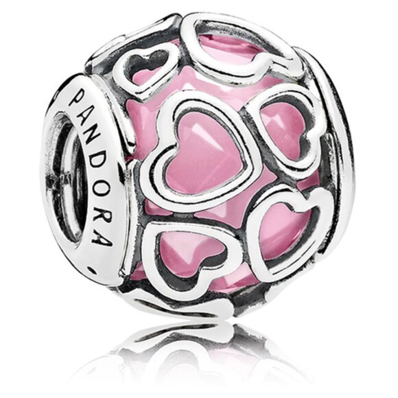 Pandora  Encased in Love Charm with Pink Zirconia - Picture 1 of 11